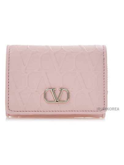 Twill Iconograph Half Wallet Rose - VALENTINO - BALAAN 2