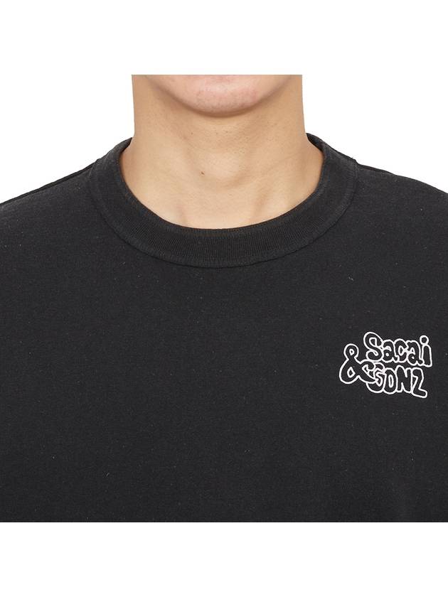 Logo Crew Neck Long Sleeve T-Shirt Black - SACAI - BALAAN 8