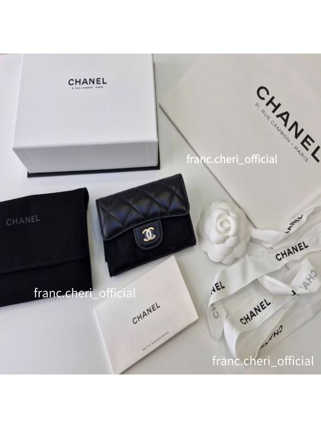 Classic Card Holder Lambskin Gold Black - CHANEL - BALAAN 3