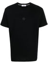 Embroidered Logo Short Sleeve T-Shirt Black - STONE ISLAND - BALAAN 2