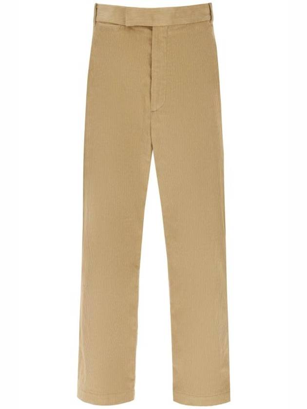 Men's Corduroy Straight Pants Beige - THOM BROWNE - BALAAN 2