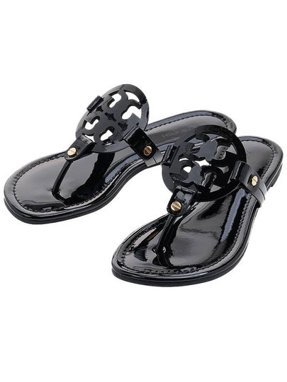 Miller Patent Leather Flip Flops Black - TORY BURCH - BALAAN 2