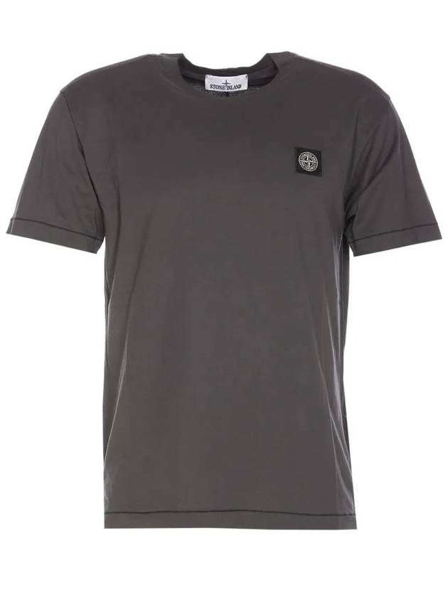 Logo Patch Short Sleeves T-Shirt  Steel Grey - STONE ISLAND - BALAAN 2