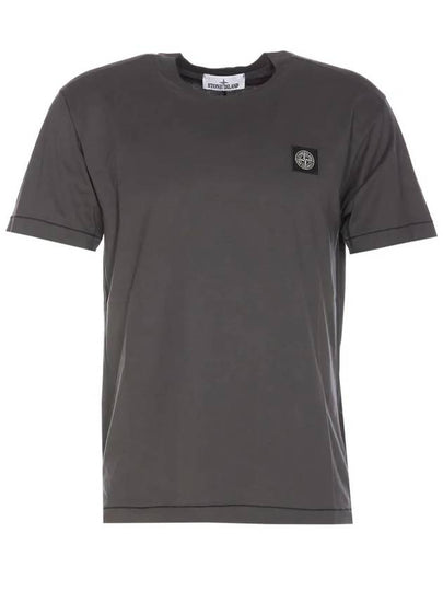 Logo Patch Short Sleeves T-Shirt  Steel Grey - STONE ISLAND - BALAAN 2