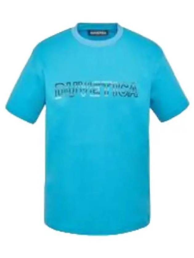 Arissotoe Aqua Blue Men s Top Short Sleeve T Shirt - DUVETICA - BALAAN 1