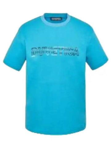 Arissotoe Aqua Blue Men s Top Short Sleeve T Shirt - DUVETICA - BALAAN 1