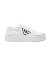 Double Wheel Re-Nylon Gabardine Low-Top Sneakers White - PRADA - BALAAN 1