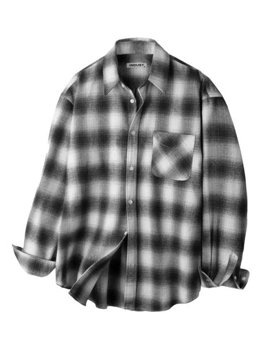 Ray Check Long Sleeve Shirt Black - INDUST - BALAAN 1