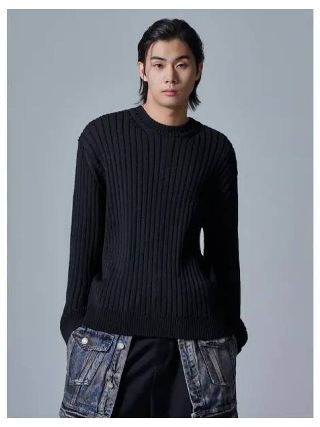 Rib tissue poly simple pullover knit black domestic product GM0024060444468 - JUUN.J - BALAAN 1