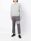 Men's Trimmed Herringbone Cotton Sweatshirt Grey - THOM BROWNE - BALAAN 6