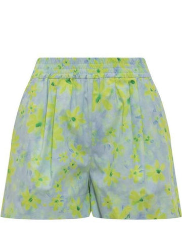 Floral Print Shorts Blue - MARNI - BALAAN 1