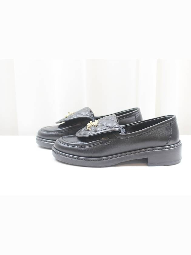 CC logo quilted turnlock black gold loafers size 36 G36646 - CHANEL - BALAAN 2