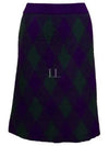 Argyle Wool A-Line Skirt Purple - BURBERRY - BALAAN 2