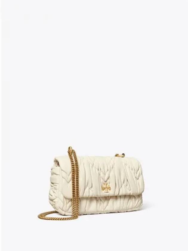 Kira Diamond Ruched Mini Flap Bag WOC Chain Wallet Shoulder Ivory Domestic Product GM0023080845078 - TORY BURCH - BALAAN 1