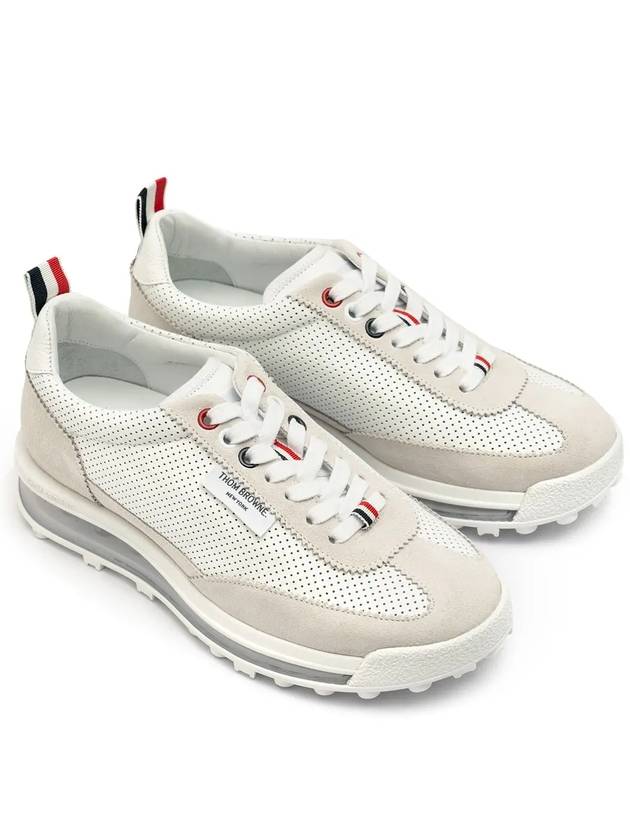 Women Vitello Calf Tech Runner Clear Sole Low Top Sneakers White - THOM BROWNE - BALAAN 2