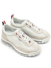 Women Vitello Calf Tech Runner Clear Sole Low Top Sneakers White - THOM BROWNE - BALAAN 3