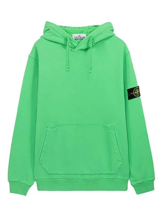 Wappen Patch Cotton Fleece Hoodie Light Green - STONE ISLAND - BALAAN 2