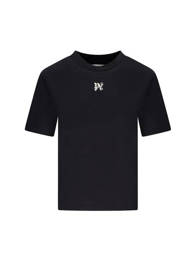 PA Monogram Cotton T-Shirt PWAA044S24JER0021003 - PALM ANGELS - BALAAN 2