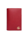 gold plated GG Marmont passport wallet red - GUCCI - BALAAN.