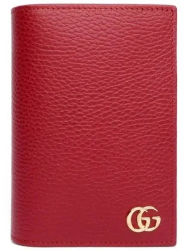 gold plated GG Marmont passport wallet red - GUCCI - BALAAN.