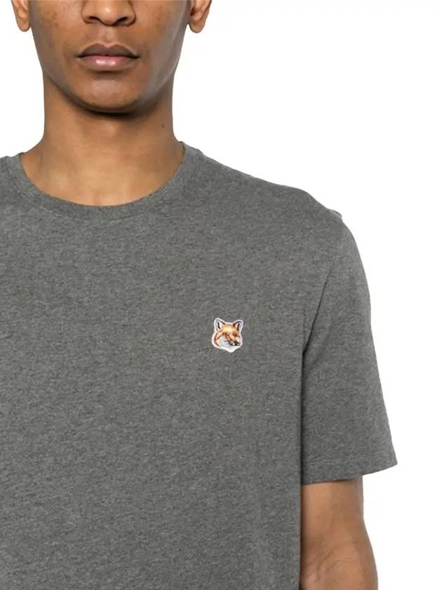 Fox Head Patch Classic Short Sleeve T-Shirt Grey Melange - MAISON KITSUNE - BALAAN 5