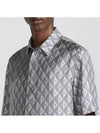 CD Diamond Silk Twill Short Sleeved Shirt Deep Grey - DIOR - BALAAN 4