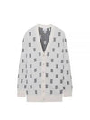 TB Monogram Stretch Wool Blend Cardigan Ivory - BURBERRY - BALAAN 2