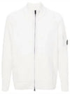 Lambswool GRS Zipped Cardigan White - CP COMPANY - BALAAN 2