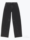 Joezy Regular Fit Cotton Wide Jeans Washed Black - GANNI - BALAAN 2