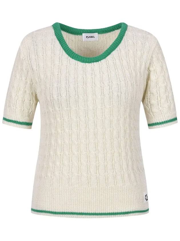Round color combination short sleeve knit MK4MP353 - P_LABEL - BALAAN 1