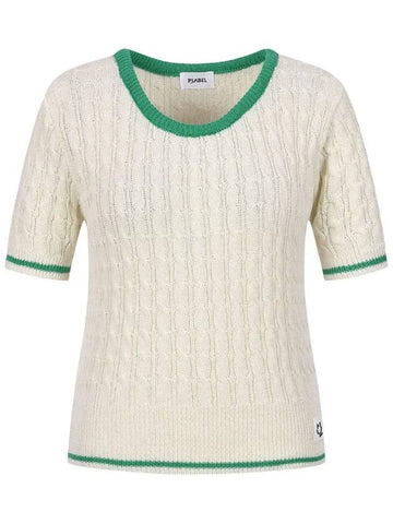 Round color combination short sleeve knit MK4MP353 - P_LABEL - BALAAN 1