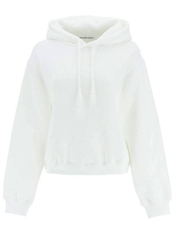 Wang logo detail hooded top white - ALEXANDER WANG - BALAAN 1