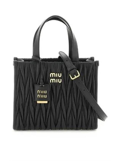 Matelasse Nappa Leather Tote Bag Black - MIU MIU - BALAAN 2