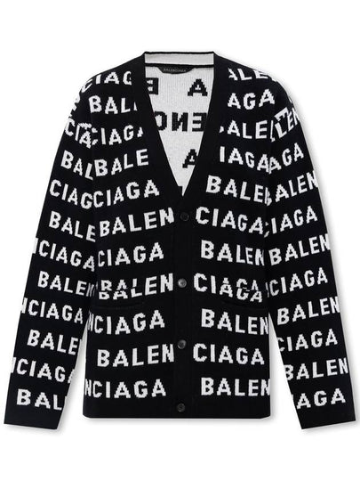 All-Over Logo Wool Cardigan Black - BALENCIAGA - BALAAN 2