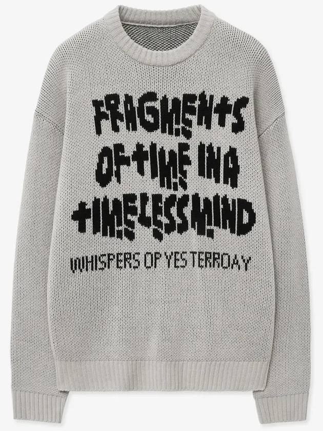 Timeless jacquard lettering knit grey black - BLONDNINE - BALAAN 5