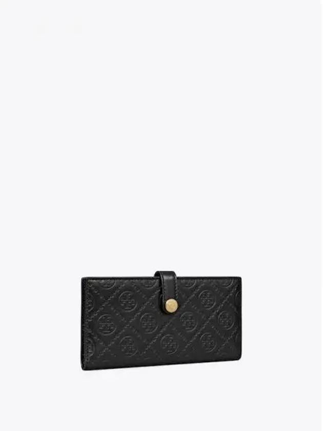 Monogram leather zip up slim card wallet half black domestic product GM0024080695761 - TORY BURCH - BALAAN 1