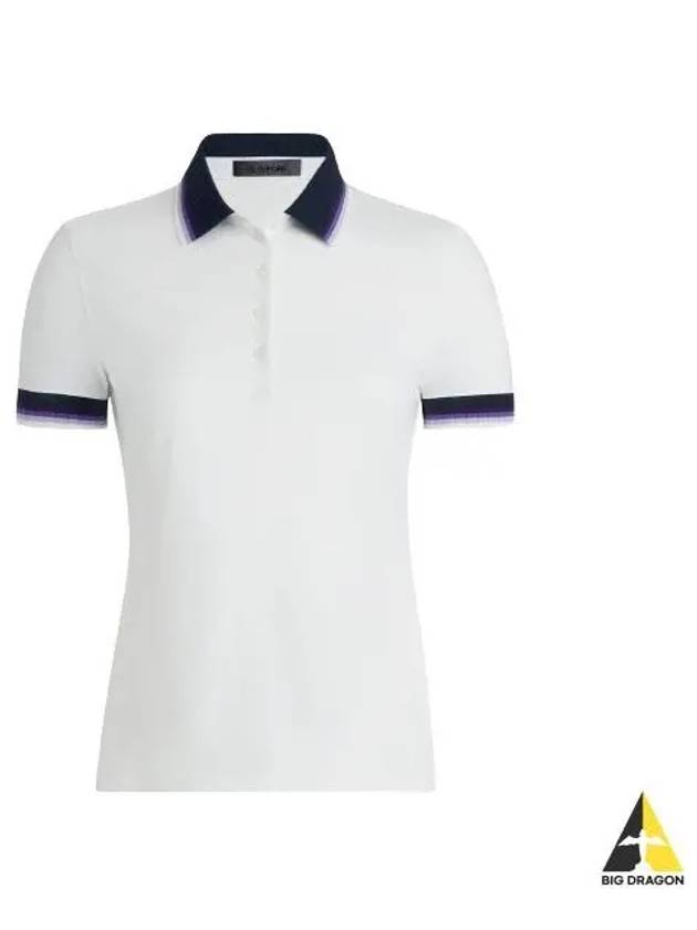 Women's Contrast Silky Tech Nylon Polo Shirt Snow - G/FORE - BALAAN 2