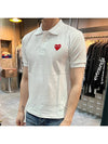 Red Heart Polo Collar Short Sleeve Tee White - COMME DES GARCONS PLAY - BALAAN 3