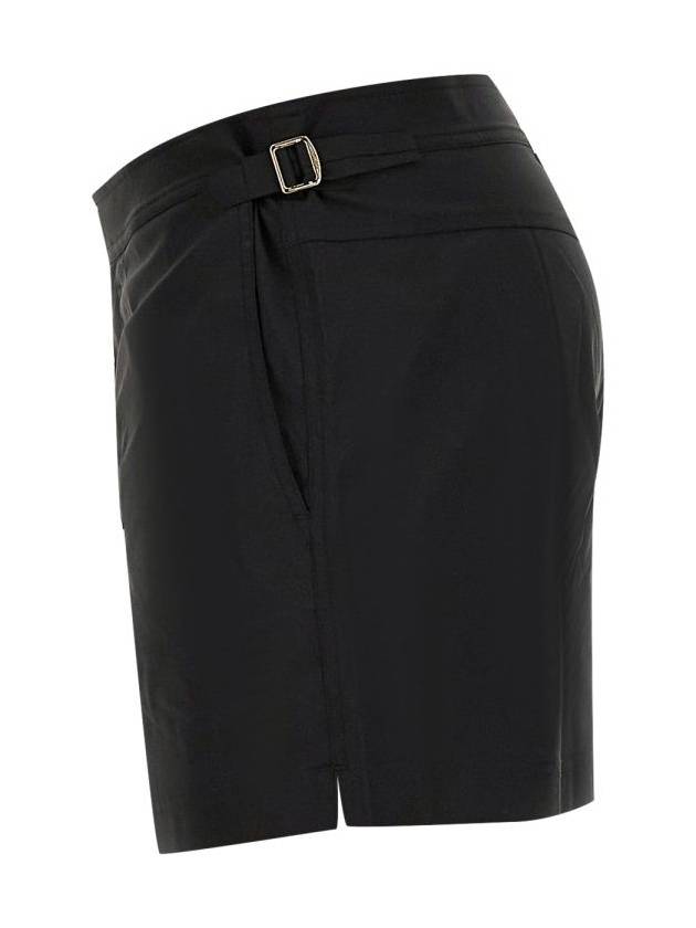 Men's Classic Fit Nylon Swim Shorts Black - TOM FORD - BALAAN 2