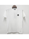 Logo Patch Short Sleeve T-Shirt Black - STONE ISLAND - BALAAN 7