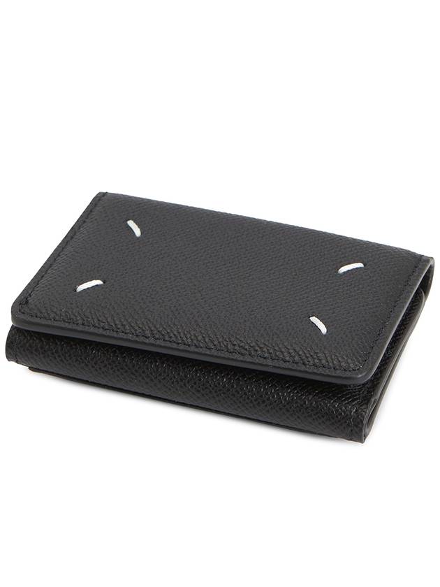 Four Stitch Logo Leather Half Wallet Black - MAISON MARGIELA - BALAAN 4