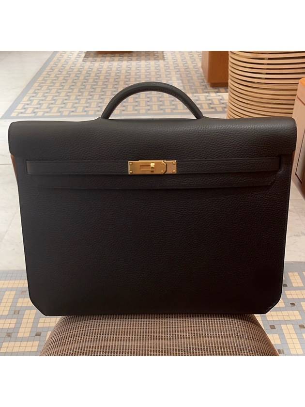 Kelly Depeche 36 Briefcase Black Gold - HERMES - BALAAN 1