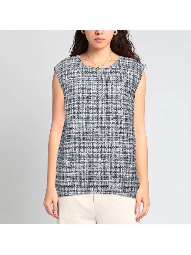 sleeveless tweed check blouse - LANVIN - BALAAN 5