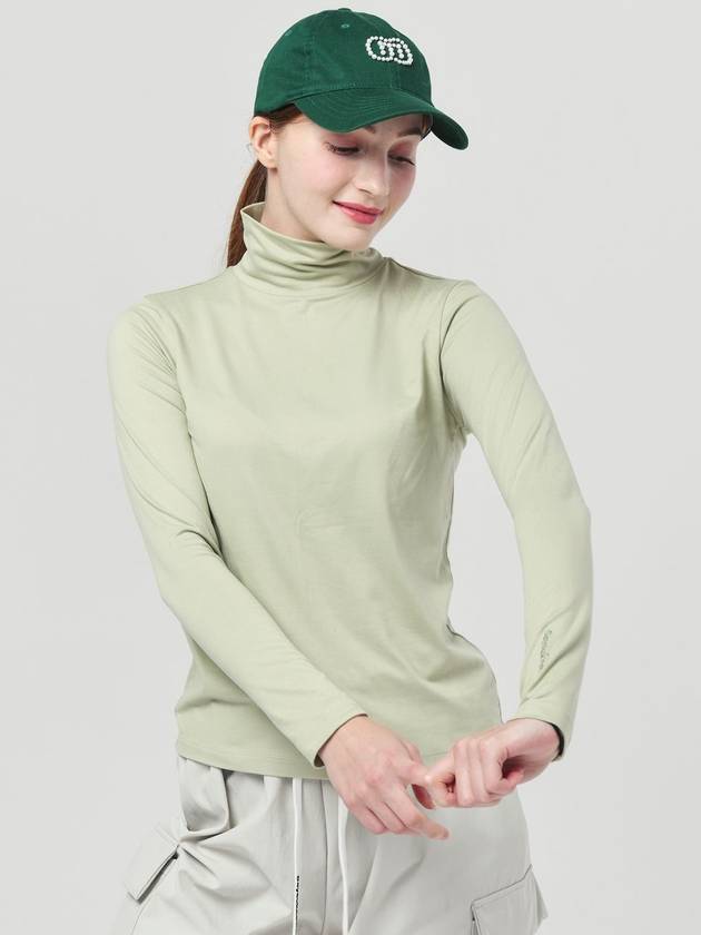 Functional Warm Span Mock Neck Soft Green T-shirt DO5232TS02-4 - DOYOUKNOWMC GOLF WEAR - BALAAN 3