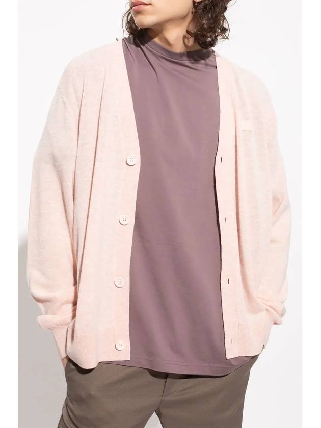 Keve Face Wool V-neck Cardigan Faded Pink Melange - ACNE STUDIOS - BALAAN 6