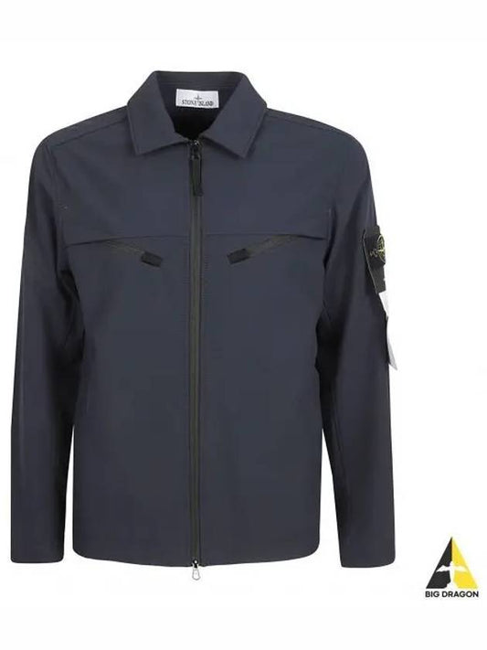 Light Soft Shell Shirt Jacket Navy - STONE ISLAND - BALAAN 2