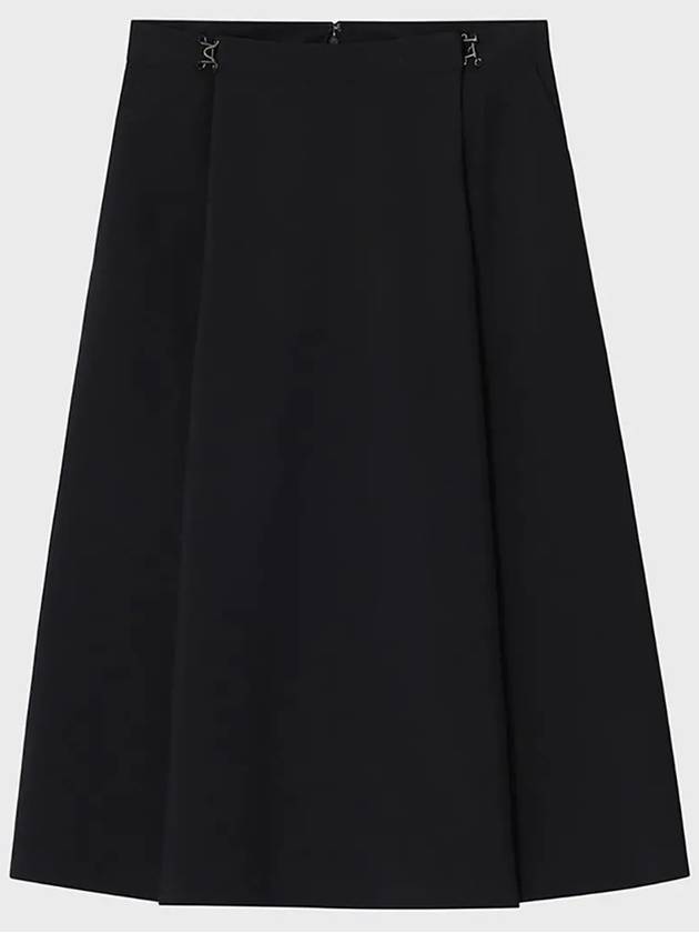 Multi-Pleated Flared A Line Skirt Black - NOIRER FOR WOMEN - BALAAN 9