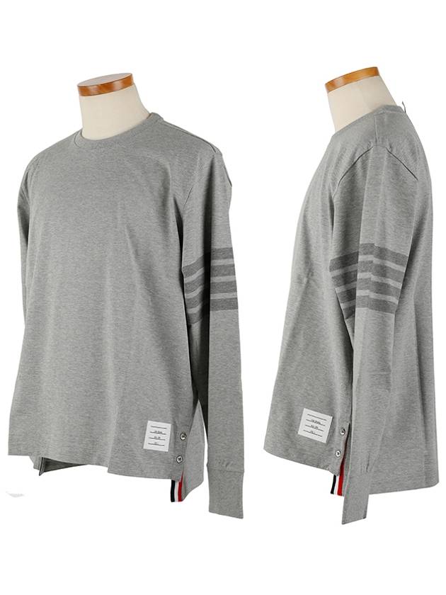 4 Bar Armband Tonal Long Sleeve T-Shirt Grey - THOM BROWNE - BALAAN 3