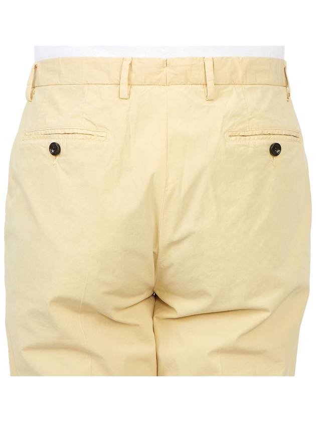 Men's Cotton Blend Straight Pants Yellow - DRUMOHR - BALAAN 8