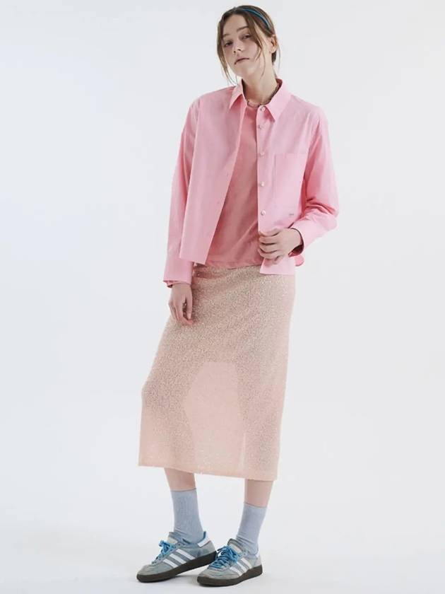 Logo embroidered outer cotton shirt pink 0032 - VOYONN - BALAAN 8